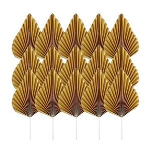 24pcs Leaves Cake Decorations Topper Paper Fan Cake Insert Decoration‎